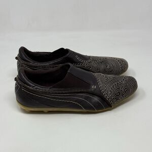 Puma Archive Shoes Womens 9.5 Brown Leather Japanese Design Vintage Sneakers